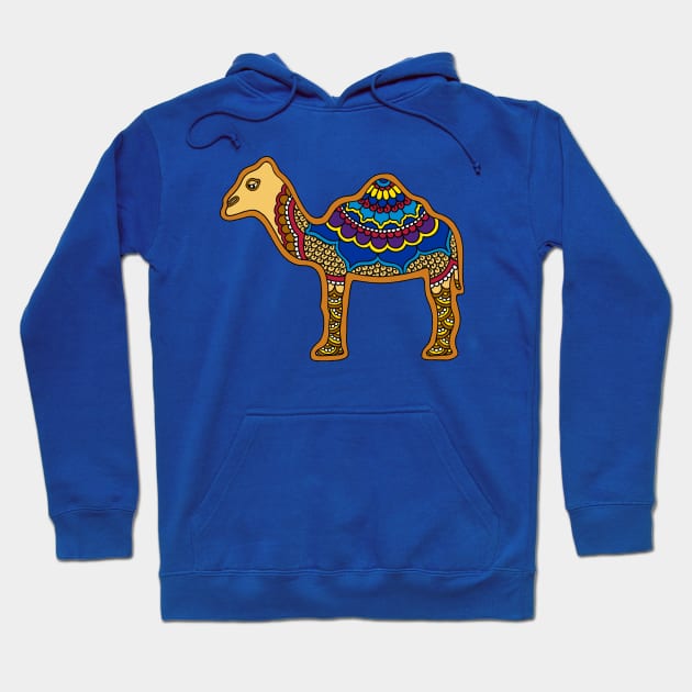 Colorful Henna Camel Hoodie by HLeslie Design